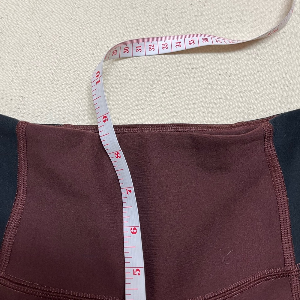 Abercrombie & Fitch YPB XS Short 7/8 brown black colorblock leggings - Picture 4 of 13